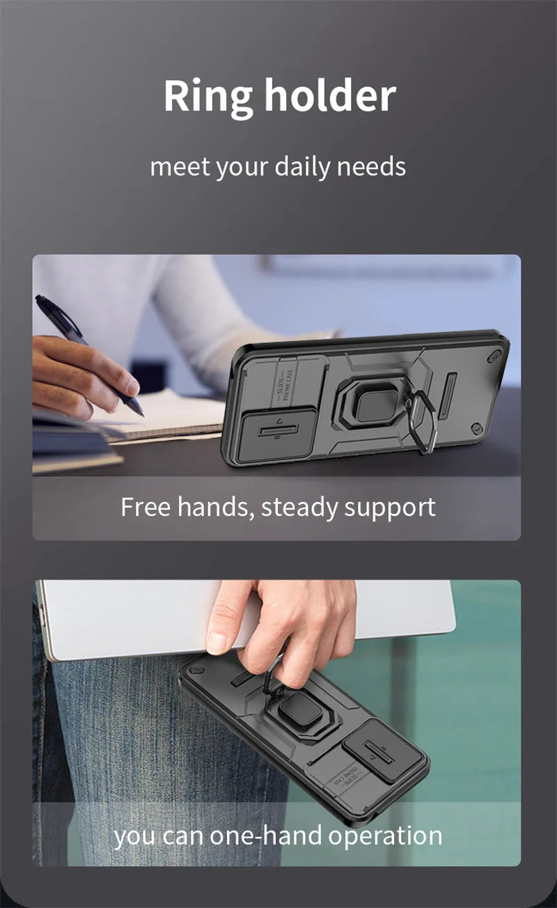 Armor Shockproof Case For Xiaomi Redmi 13 4G Redmi 13C 5G Protective Cover Ring Magnetic Holder Coque Fundas Capa
