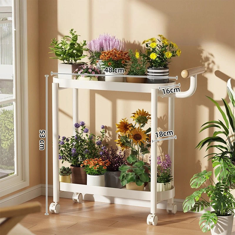 Indoor shelf Simple flower stand Universal wheel Balcony Living room storage rack Various colors Versatile flower stand Shelf