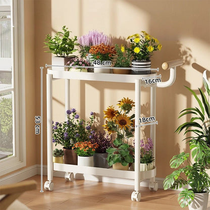 Indoor shelf Simple flower stand Universal wheel Balcony Living room storage rack Various colors Versatile flower stand Shelf