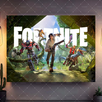 Fortnite Theme Birthday Party Decorations Shooting Game Balloon Cup Plate Tablecloth Banner Baby Shower Kid Favors Supplies Gift