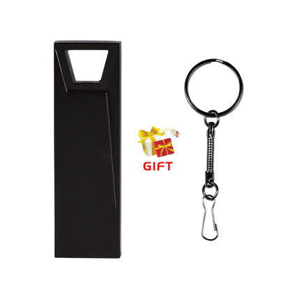 JASTER Metal USB Flash Drive 128GB Business Gift Memory Stick 64GB Free Key Chain Pen Drive 32GB Silver Flash Disk 16GB 8GB 4GB