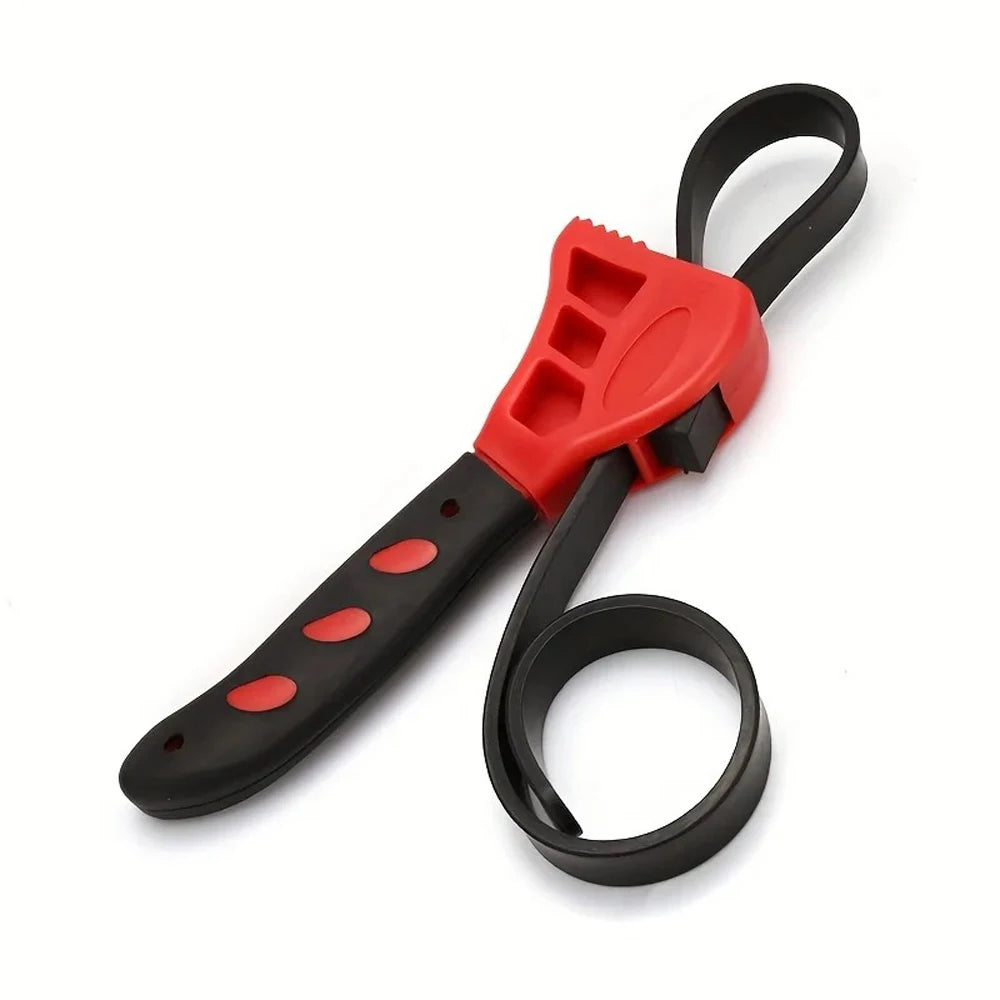 6inch Belt Wrench Oil Filter Puller Strap Spanner Chain Wrench Strap Opener, Adjustable Disassembly Tool Opener Tool