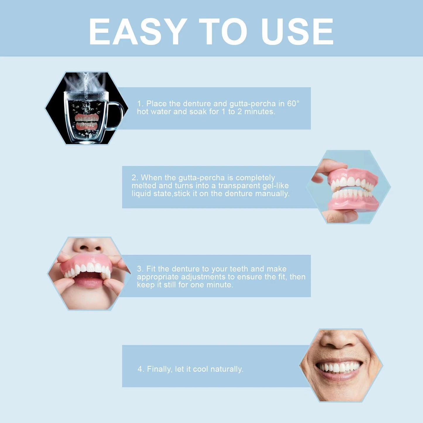 Adult Adjustable Dentures Teeth Set Fake Teeth Portable Wholesale Full Mouth Denture Sample Models and Elderly Full Mouth