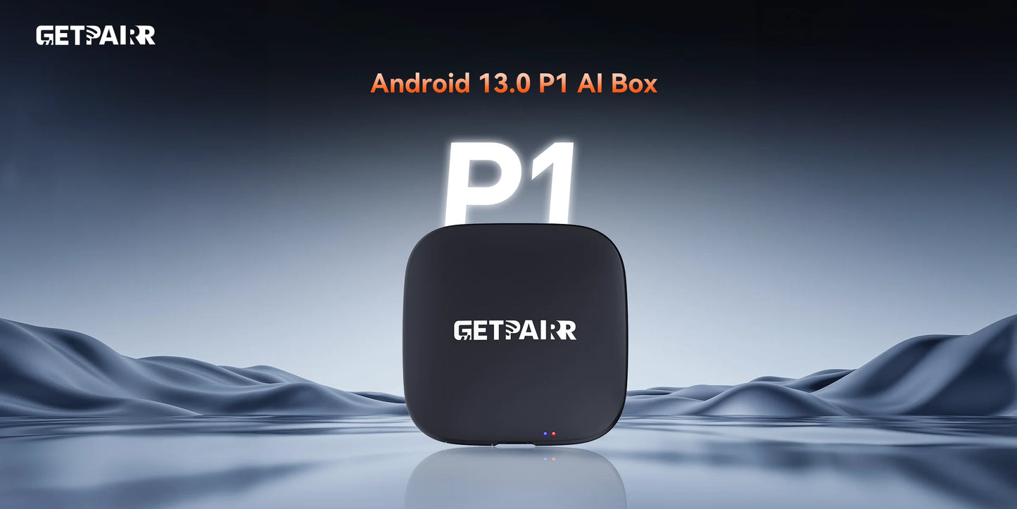 GetPairr P1 Android 13 AI Box 8GB 128GB Wireless CarPlay Android Auto Aadpter Youtube Video Box for Car with Wired Carplay