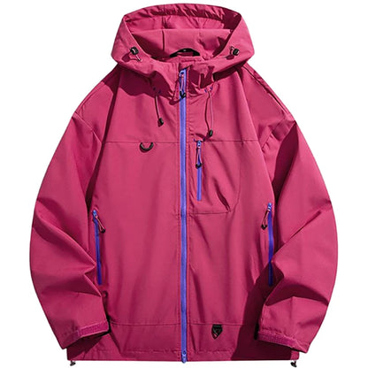 Men's Outdoor Jacket Waterproof Windbreaker Sports Climbing Trekking Multiple Pockets Skiing Softshell Zipper Hooded Jackets