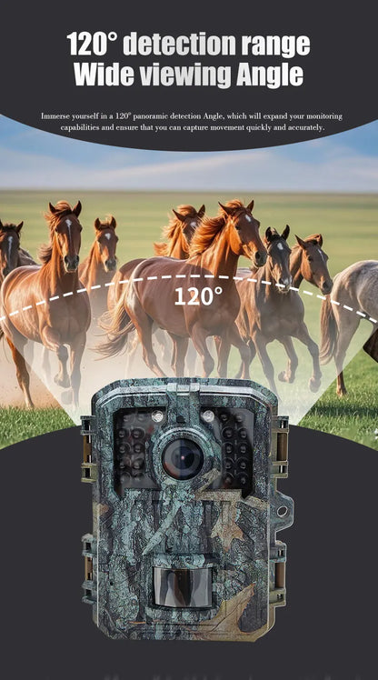 Hunting Trail Camera 16MP 1080P Wild Animal Detector Trail Camera HD Waterproof Monitoring Infrared Heat Sensing Night Vision