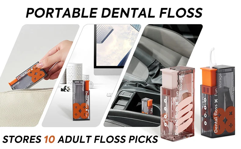 Automatic Dental Floss Storage Box Pop-Up Dental Floss Dispenser With 10Pcs Floss Dental Oral Hygiene Care Portable