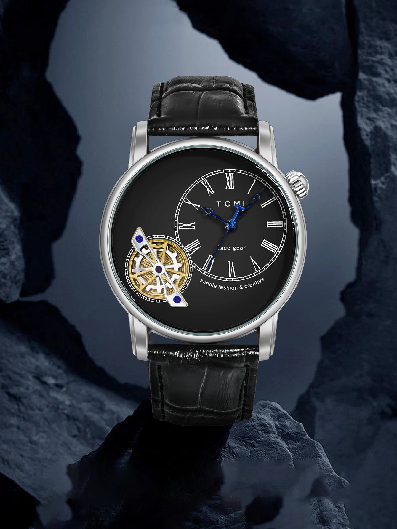 TOMI Set Gift Box Luxury and Fashionable Men's Quartz Watch Leisure Calendar Double Strap Quartz Watch Festival Gift