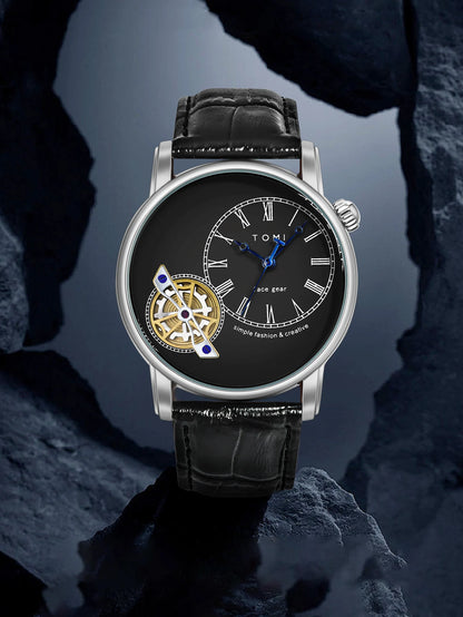 TOMI Set Gift Box Luxury and Fashionable Men's Quartz Watch Leisure Calendar Double Strap Quartz Watch Festival Gift