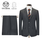 Men's Premium Suit -Business Suit, Professional Formal Wear, Ideal for Work and Weddings,50% Wool,Customizable Fit with 20 Sizes