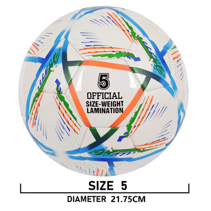 Soccer Ball-Size 5 White Pu For Kids&Adult Youth Men Official Match Game Training Soccer Balls Durable In&Outdoor Football Team
