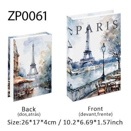 Open Luxury Fake Book Storage Box Home Decor Fashion Paris Decorative Books Interior Decoration Coffee Table Bedroom Ornaments