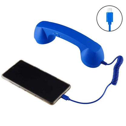3.5mm Universal Retro Telephone Handset Retro Telephone Receiver Handset Mini Microphone Speaker for Mobile Phones Computers