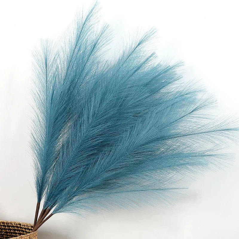 90/120CM 1Pcs Fluffy Pampas Grass Bouquet for Wedding Home Party Vase Decoration Boho Fake Plant Reed Flowers Arrangement