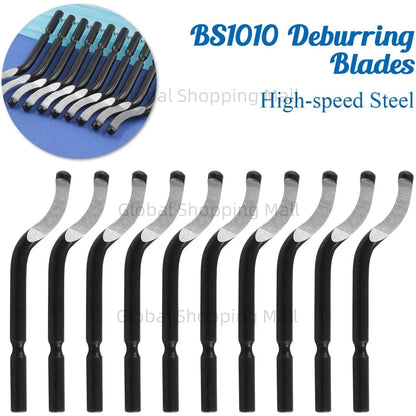 Deburring Tool Kit NG1000 Edge Deburring Cutter Set Plastic Handle & 11pcs BS1010 Blades Burr Remover for Metal Plastic Wood