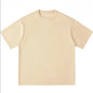 300g Thick Combed Cotton Round Neck T-shirt, Solid Color Loose Fit Simple and Casual Basic Style Suitable for Both Men and Women