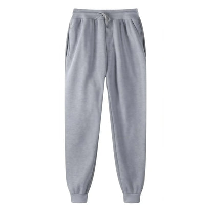 Unisex Solid Jogger Sweatpants Elastic Drawstring Cuff Sports Pants Multi-color Loose Fit Casual Gym Running Trousers Size S-3XL