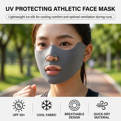 UPF50+ Ice Silk Sun Protection Face Mask Cool Breathable Lightweight for Outdoor Running Golf Summer Sports Women Men