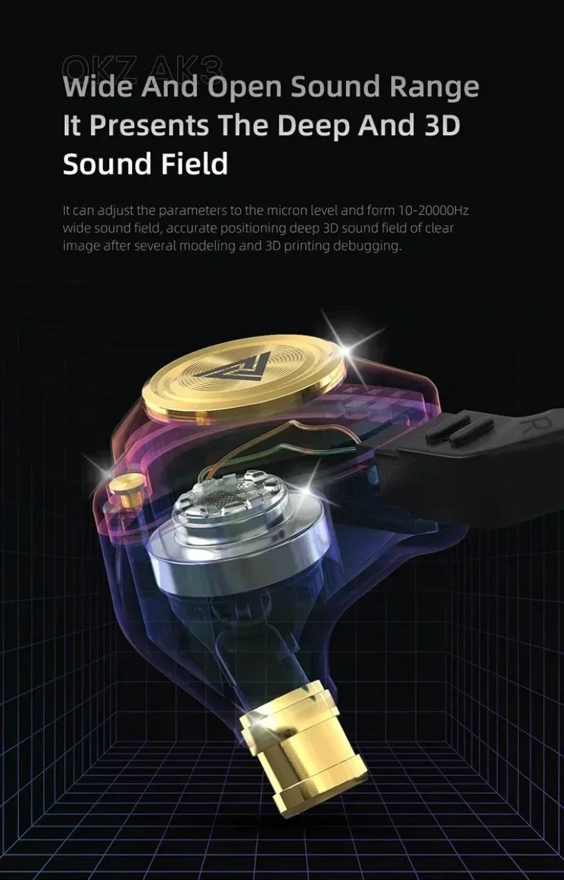 QKZ CK5 FiLe Wired Earphone Professional Gaming And Sports Noise Cancelling Headphones with Microphone HiFi Music Earphone