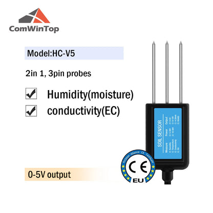 Measure Soil Moisture Temperature Humidity EC PH  NPK 4-20mA 0-5V RS485 Modbus Soil Sensor