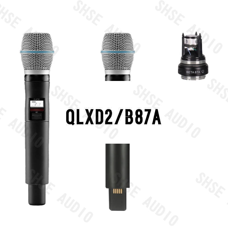 Qlxd B87A WH30 Head-Mounted Lavalier Professional Wireless Microphone Set, UHF Long-Distance Reception, Clear Sound Quality