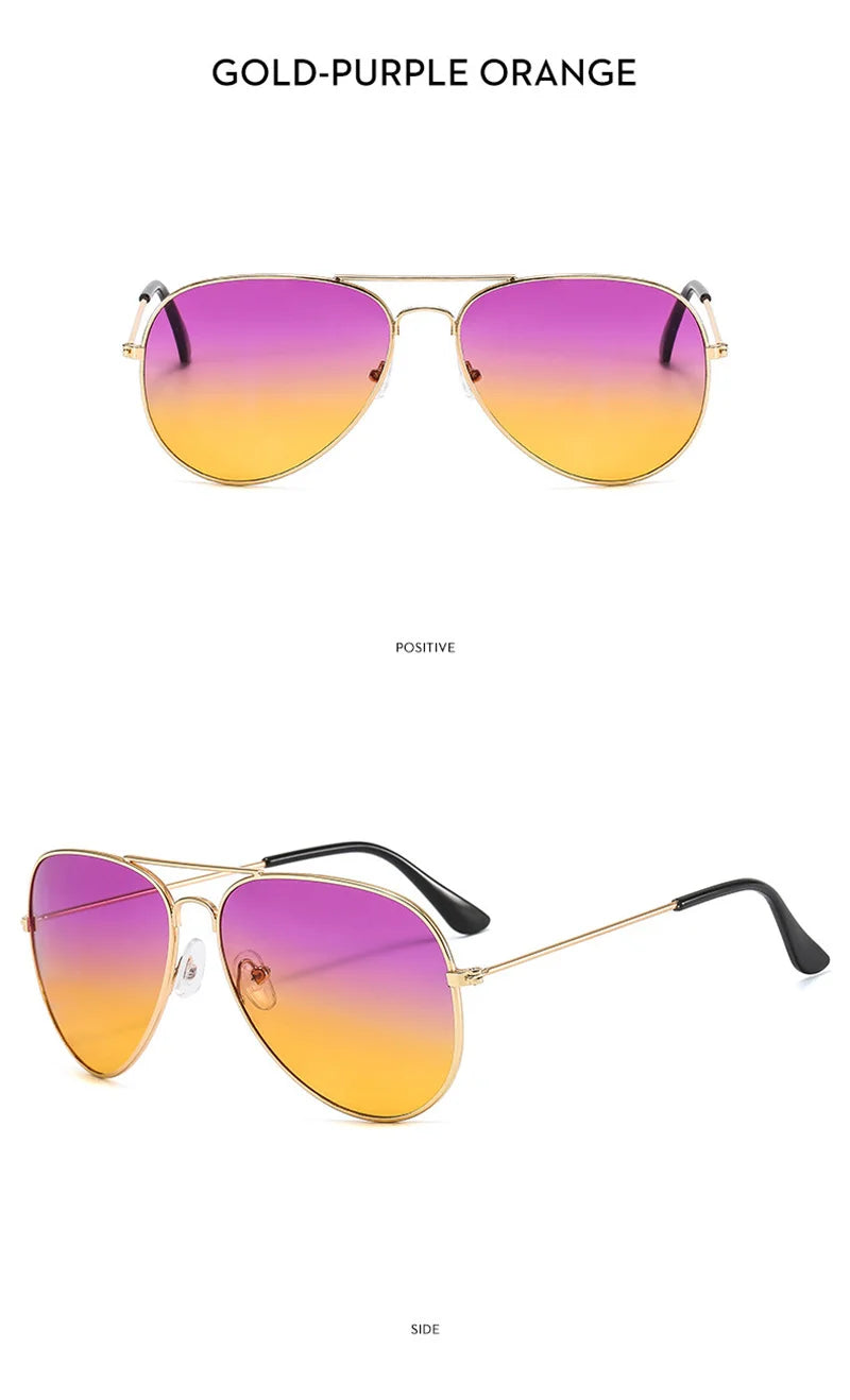 New Double Bridge Sunglasse for Woman Men Alloy Frame 2026 Gradient Lens Sun Glasses Female Oculos Male Outdoor Fashion Eyewear