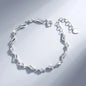 2pcs/set 925 Sterling Silver Heart Bracelet Necklace Jewelry Set for Women Korean Adjustable Charm Bracelet Luxury Party Jewelry