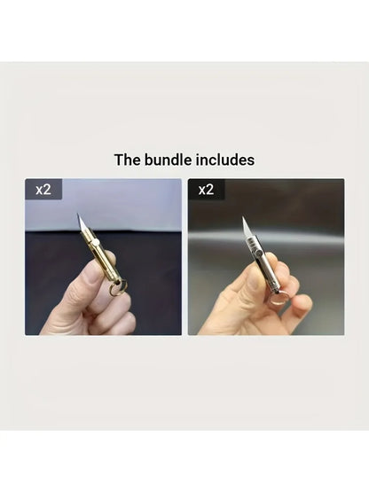 Sports Mini Copper Knife with Keychain Pendant - Portable Multi-functional Tool, Suitable for Camping, Daily Carrying and Paper Cutting, Portable Disassembly and Assembly Design, A Must for Men's Durable Outdoor Survival, Met