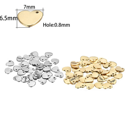 50-200pcs Custom Pendant Laser Engrave Name LOGO Stainless Steel Personalized Necklace Extend Chain Tail Tag Jewelry Charm