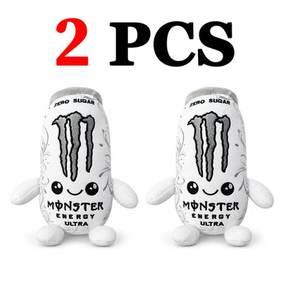 HOT- Monster Plush White Energy Drink Plush Toy Simulation Can Stuffed Doll Cute Soft Figure Decor Gift Friend Home Ornament