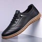 Men's Breathable Hollow Loafers Slip-On Leather Shoes Comfortable Casual Anti-Slip Deodorant Soft Bottom Sandals-HT193