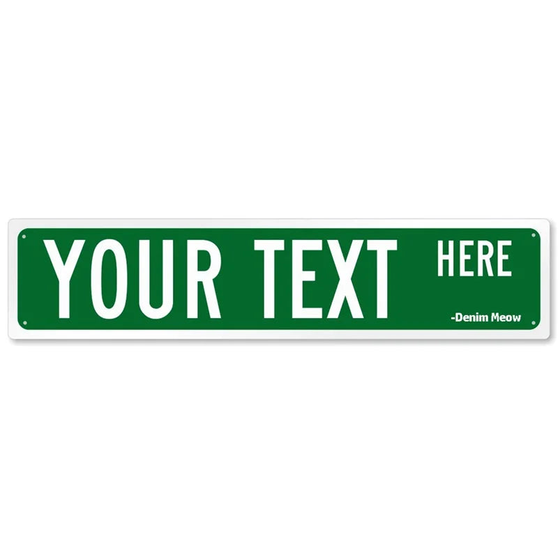 Custom Street Sign, Personalized Metal Sign For Office Workplace Home Yard Road, Custom Your Text Signs for Outdoor 16x4 Inches