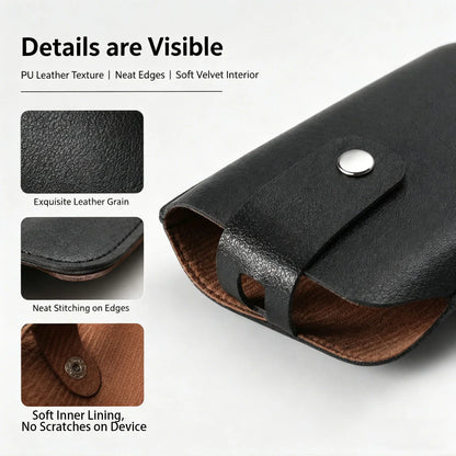 PU Leather Protective Case for Xiaomi 33W Magnetic Power Bank 10000mAh, Integrated Cable, Anti-Scratch Portable Storage Bag