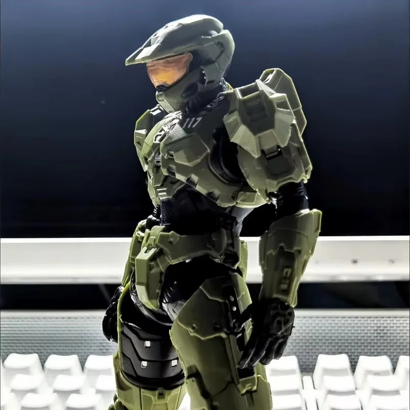 New IN STOCK 18cm Super Soldiers Sierra 117 John Reclaimer Mk Vi 1/12 Scale Action Figure Collect PVC Ornaments Game kids Gifts