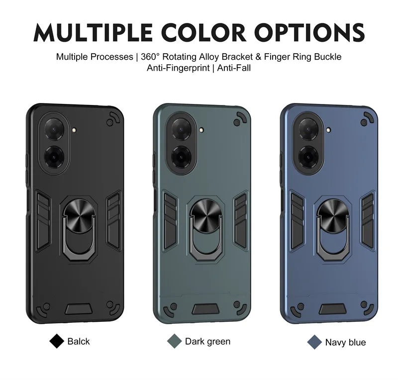Armor Funda For Xiaomi Poco C71 4G Case Magnetic Holder Ring Armor Cases For Poko Little C71 C 71 PocoC71 4G Lens Protect Cover