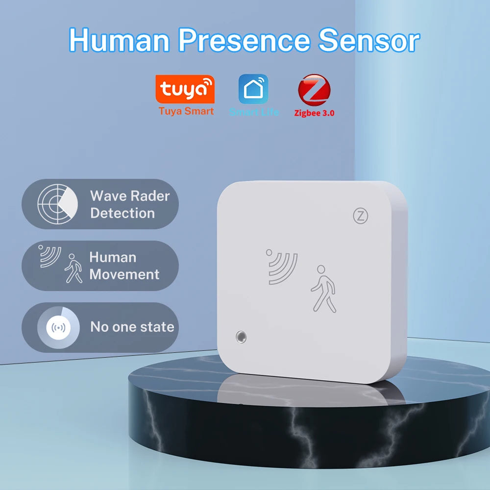 Tuya WiFi Zigbee 24G Mmwave Radar Presence Sensor Human Detector Motion/Static Detection Home Security Alarm For SmartLife Alexa