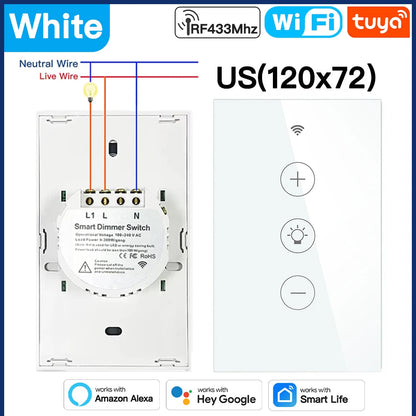 TNCE Tuya wifi Dimmer ZigBee Module Supports 2 Way Control LED Lights Dimmable Switch Work with smart life app Alexa Google Home