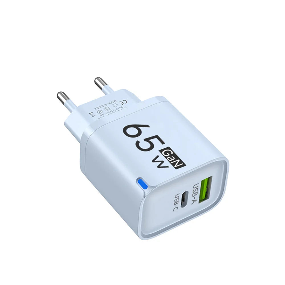 65W USB Fast Charging Charger Type C Quick Charger Portable Mobile Phone Plug EU/US/UK Wall Adapter For iPhone Samsung Xiaomi