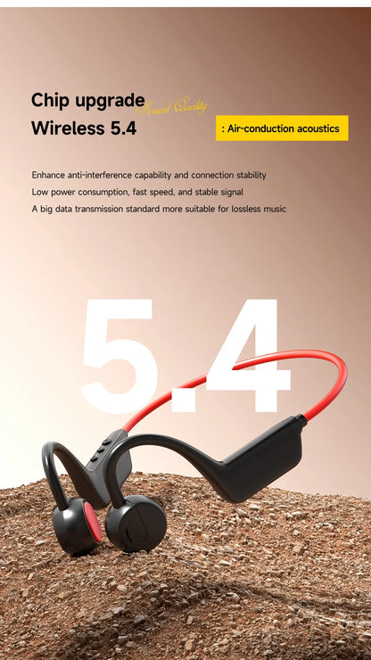 2026 Bone Conduction Headset Bluetooth 5.4 With Mic Waterproof Exercise Fitness Wireless Swimming Sports Headphone New
