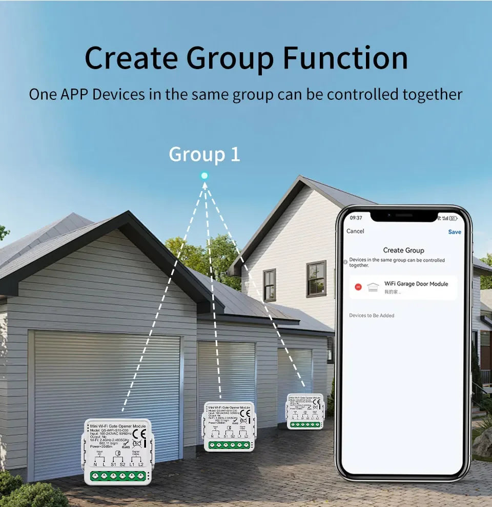 100-240V Tuya Zigbee WiFi Gate Opener Module Smart Garage Door Controller Switch Smart Life App Remote Control Alexa Google Home