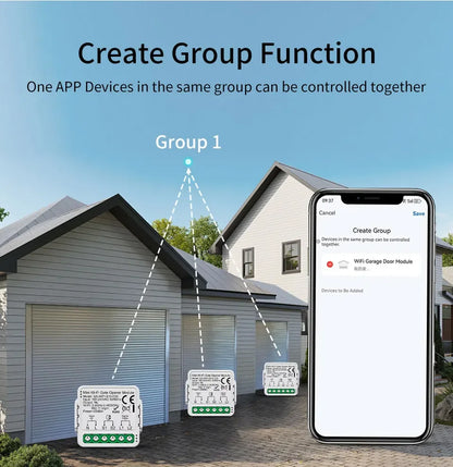 100-240V Tuya Zigbee WiFi Gate Opener Module Smart Garage Door Controller Switch Smart Life App Remote Control Alexa Google Home