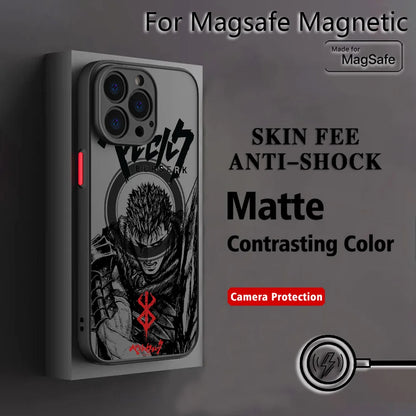 Hot Anime B-BerserkS Cool Phone Case for iPhone 17 16 15 14 13 12 11 Pro Max Mini XR XS X 7 8 Plus Matte Magnetic Back Cover