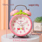 Strawberry children's alarm clock, quiet operation time, children's favorite desk clock, with night light function,