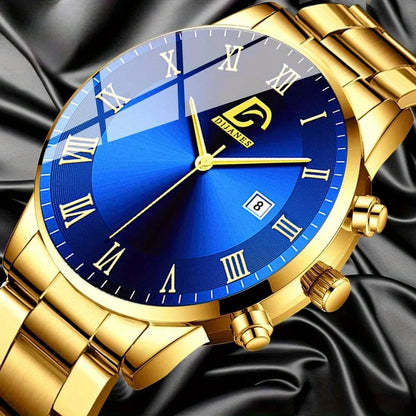 DEYROS 6 Pieces/Set Casual Fashion Men's Watch 6 Piece Set Quartz Men's Watch Alloy Strap Men's Ideal Gift Gift for Yourself
