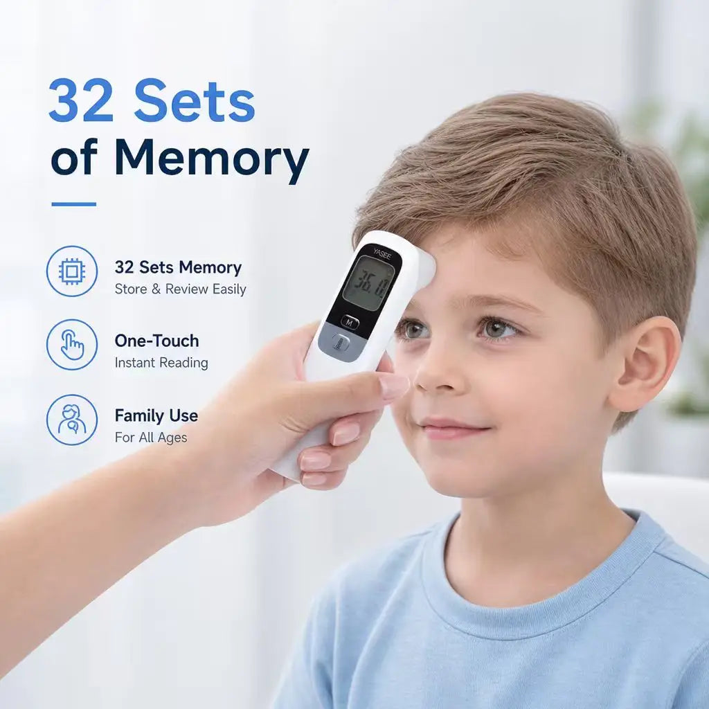 Yasee Backlit LCD Forehead Thermometer ℃℉ Non-contact Human Body Room Temperature Meter Electronic Medical Baby Adult Fever Cold