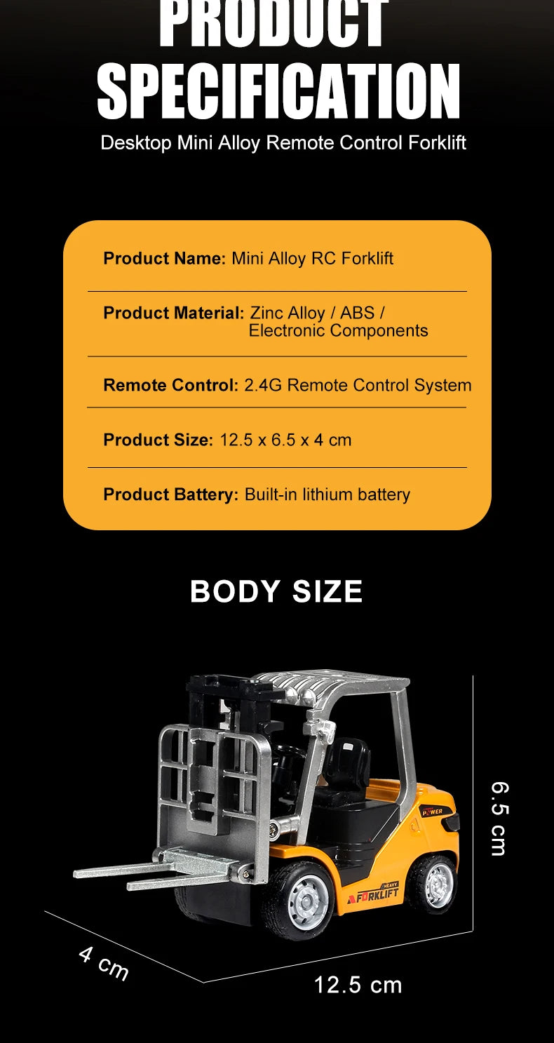 2026New Full-Scale Mini Excavator Tipper Truck 1:64 Remote Control Engineering Vehicle Mini Forklift Birthday Gift Toy RC Trucks