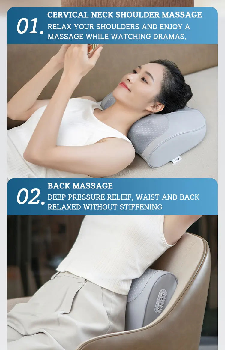 Haier Cervical Neck Massager Pillow Back Muscle Massagers Machine 3D Stereo Electric Massage Device Relax Tool