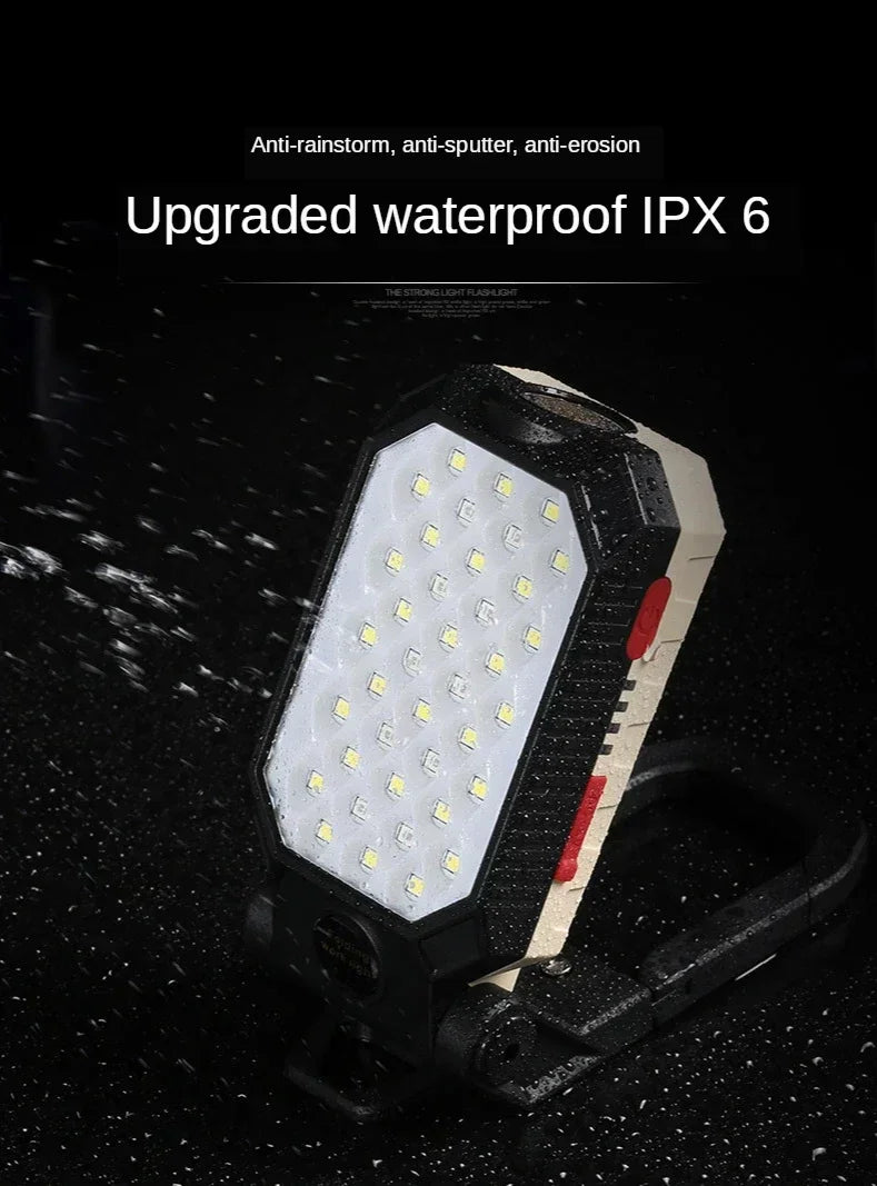 4000MaH Rechargeable Work Light 30W Super Bright COB Flashlight With Magnetic Portable Outdoor Power Bank Camping Emergency Lamp