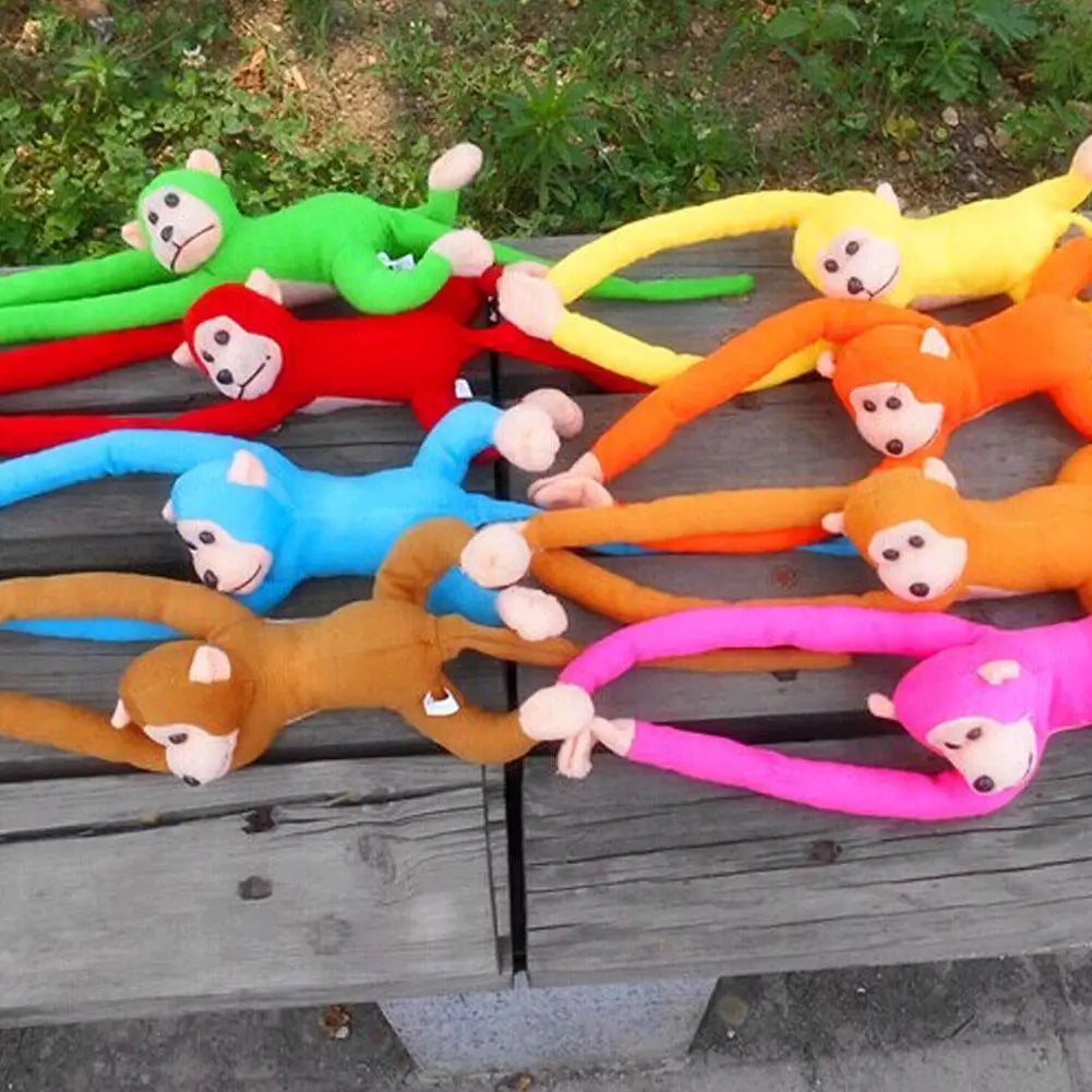 Colorful Long-arm Monkey Plush Stuffed Dolls Children's Animal Plush Toys Creative Curtain Dolls Hanging Monkeys Decorative Gift