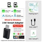 2 in 1 AI Box Mini Adapter Wired to Wireless Carplay&Android Auto Compatible with 99% of Cars Plug and Play WiFi Smart Dongle